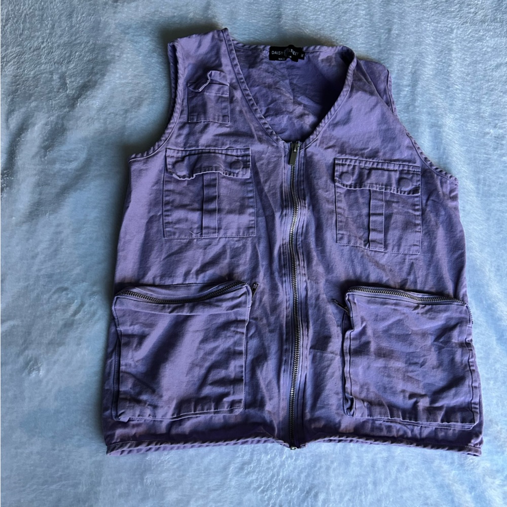 light purple zip up vest